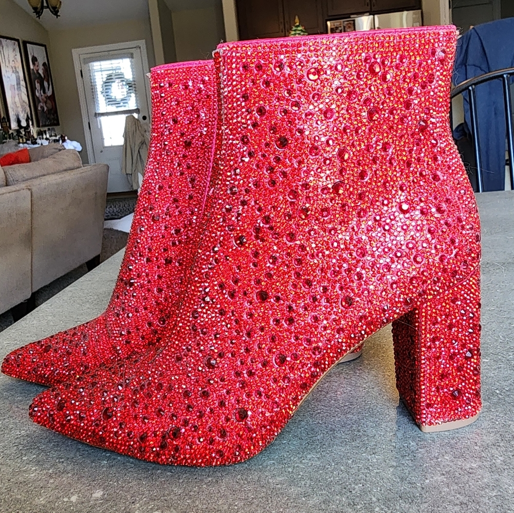 Red Betsey Johnson Cady Booties